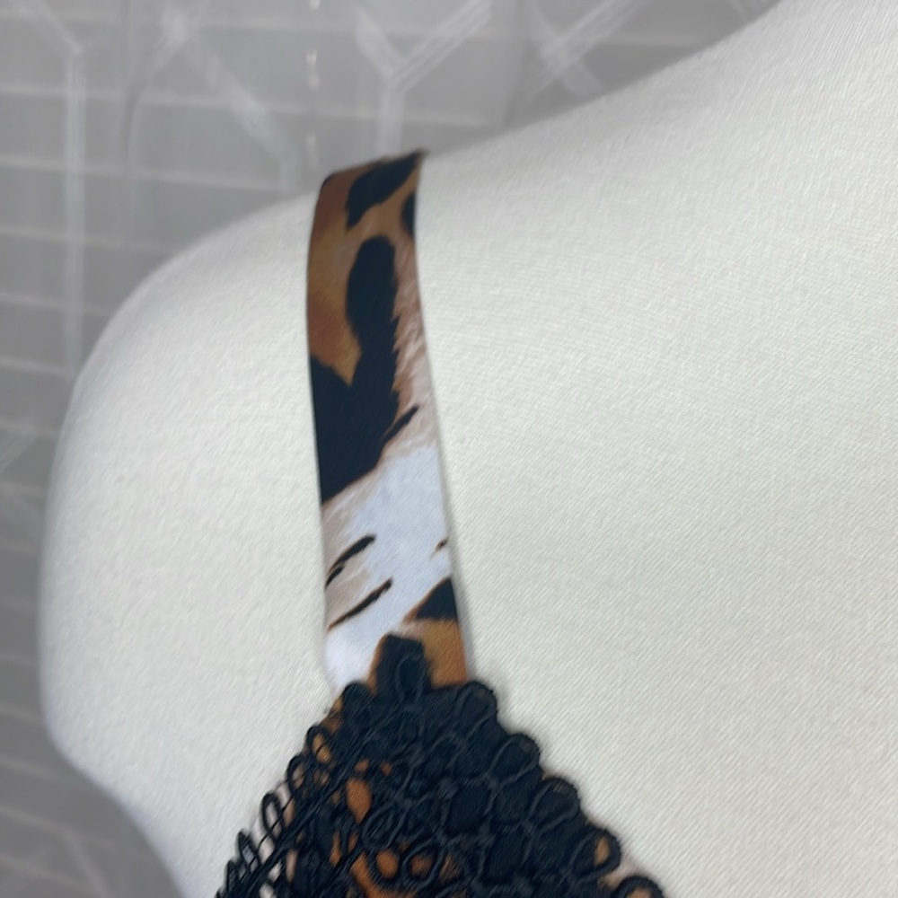 Kate & Mallory Dress Womens 3X Tan Black Sleeveless Animal Print High Low V Neck - Picture 6 of 10